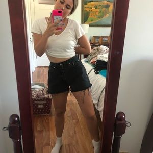 Tommy Hilfiger High Waisted Black Jean Shorts